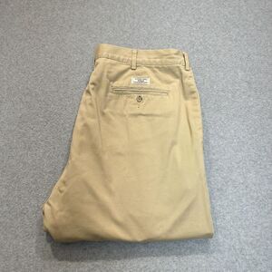 Polo Ralph Lauren Straight Fit Chino Flat Pants Mens 38x32 Beige Khaki Adult